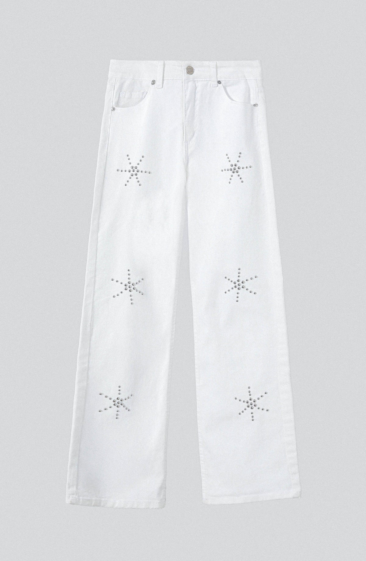 White Floral Print Pants