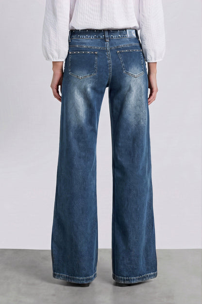Light Blue Studded Waistband Pants
