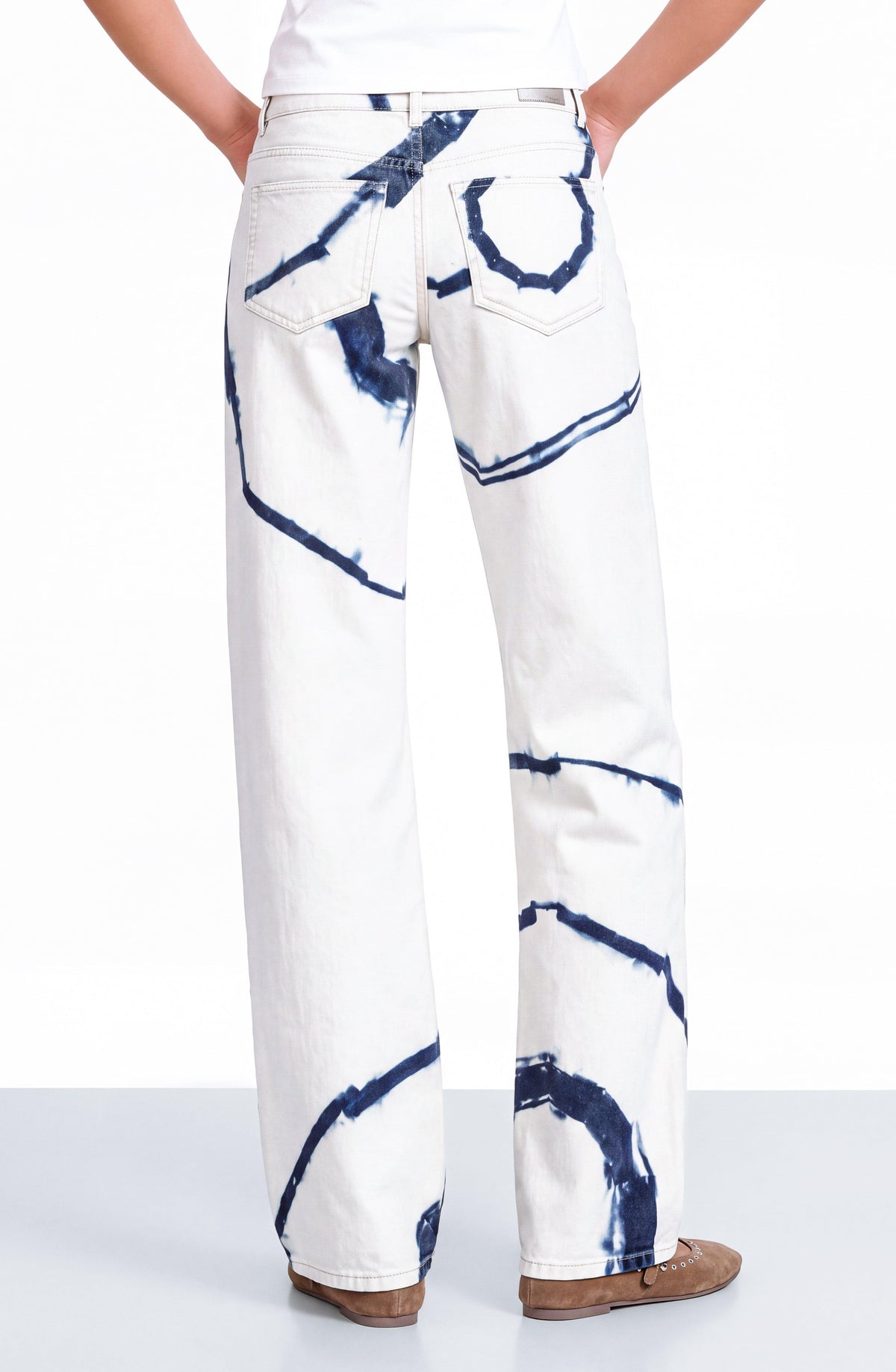 White Tie-Dye Pants