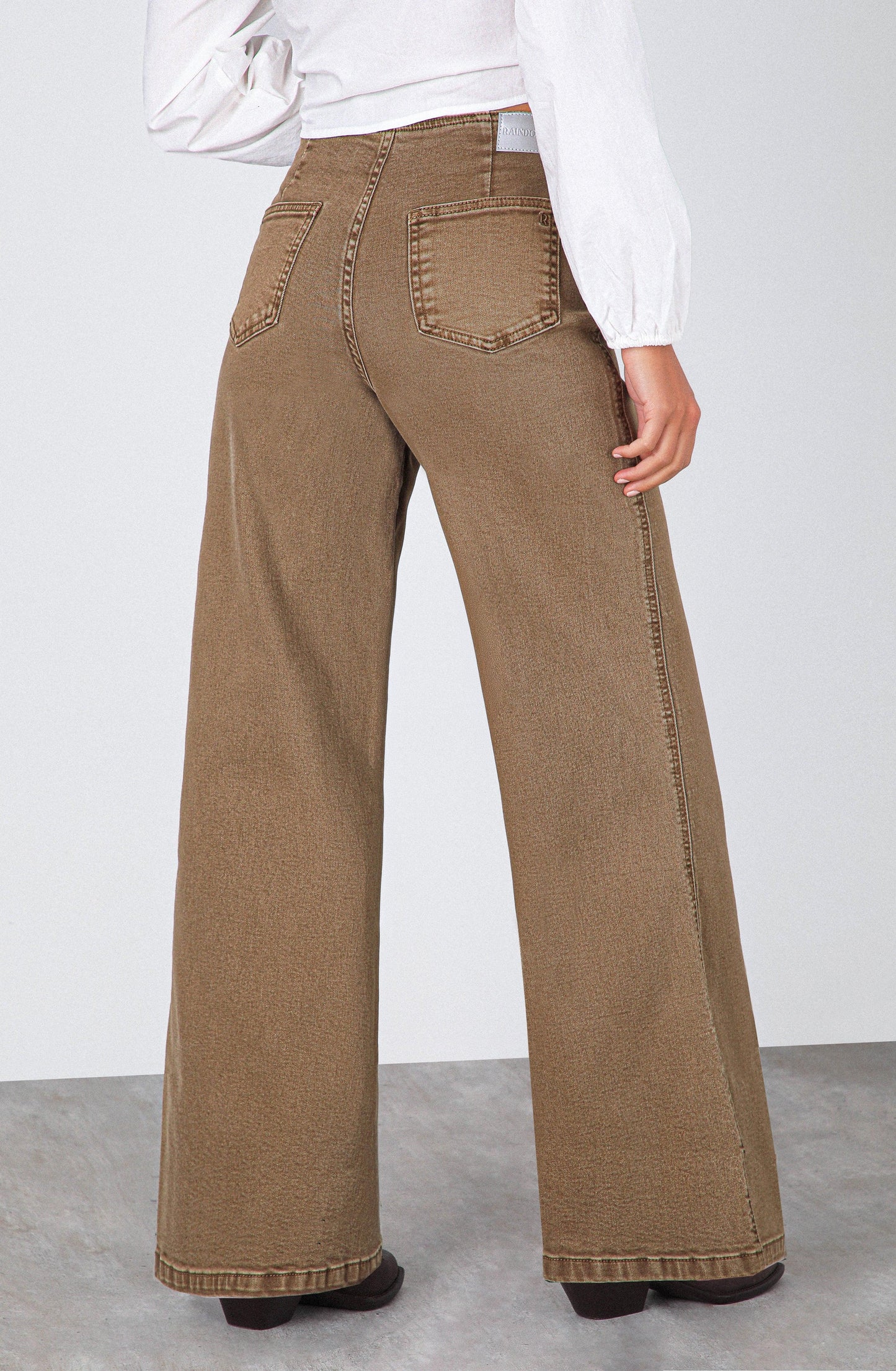 Brown Fitted Waistband Pants