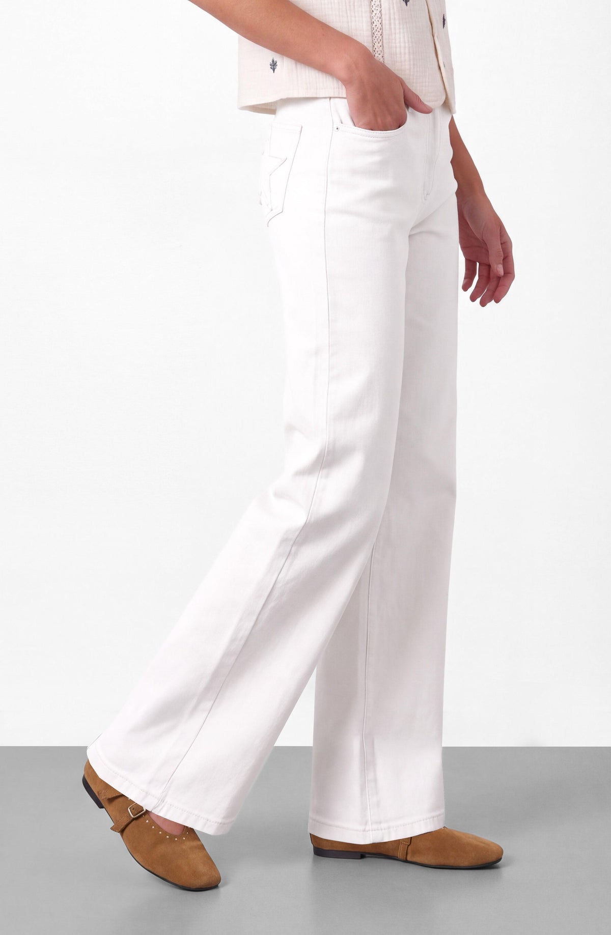 White Star Frayed Pants