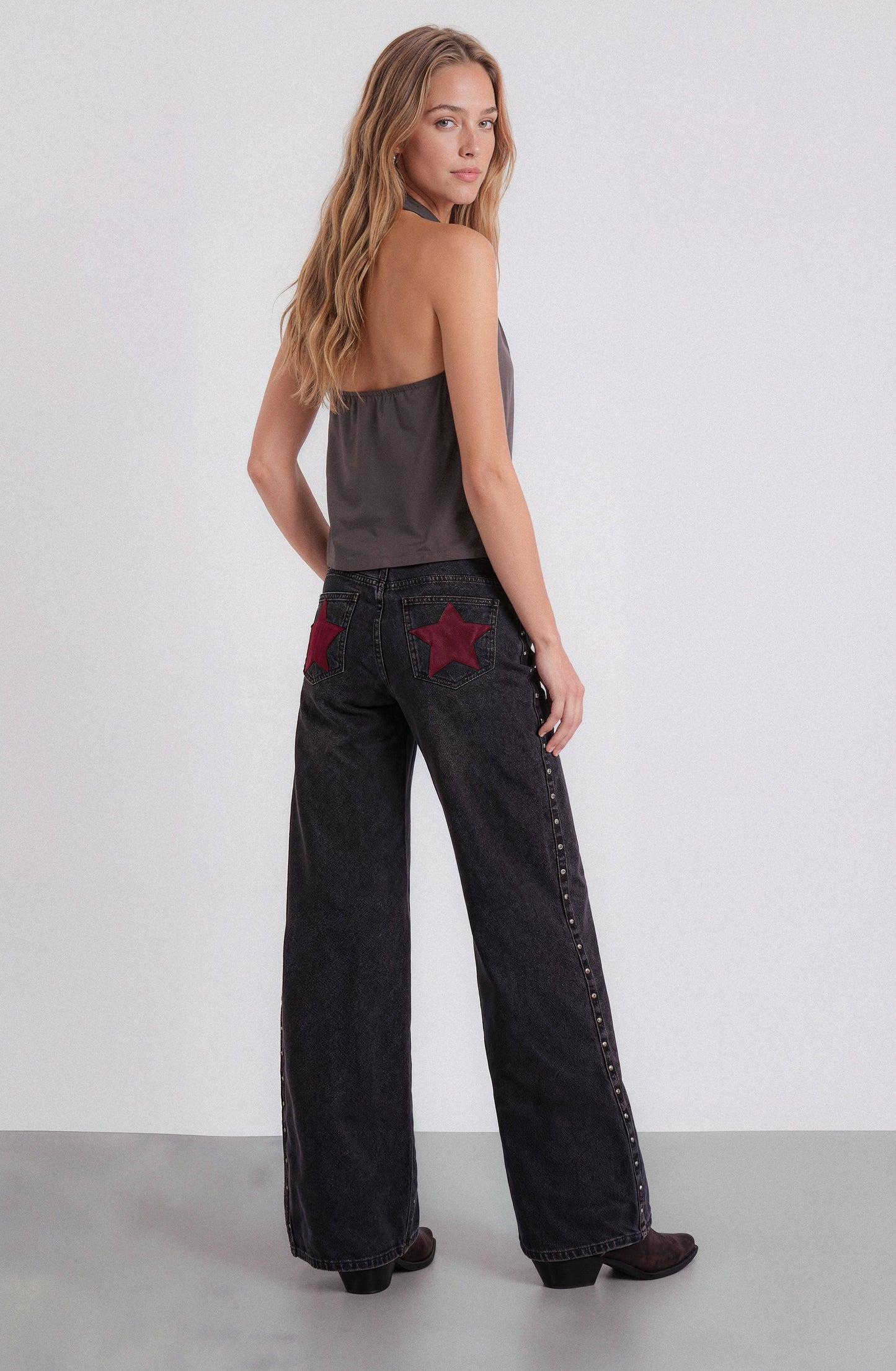 Black Star Straight Pants