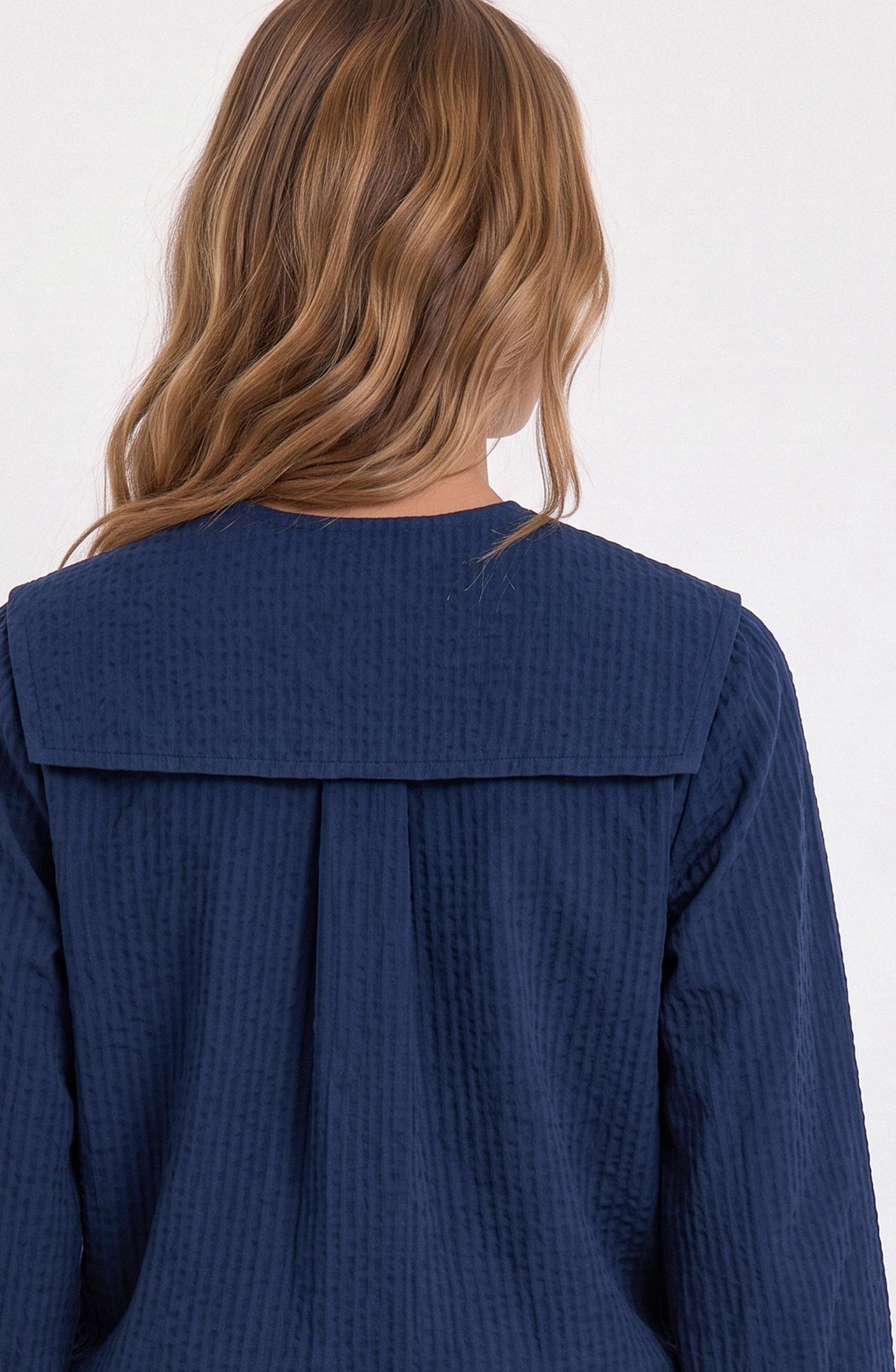 Bobo Collar Blouse Vichy Blue