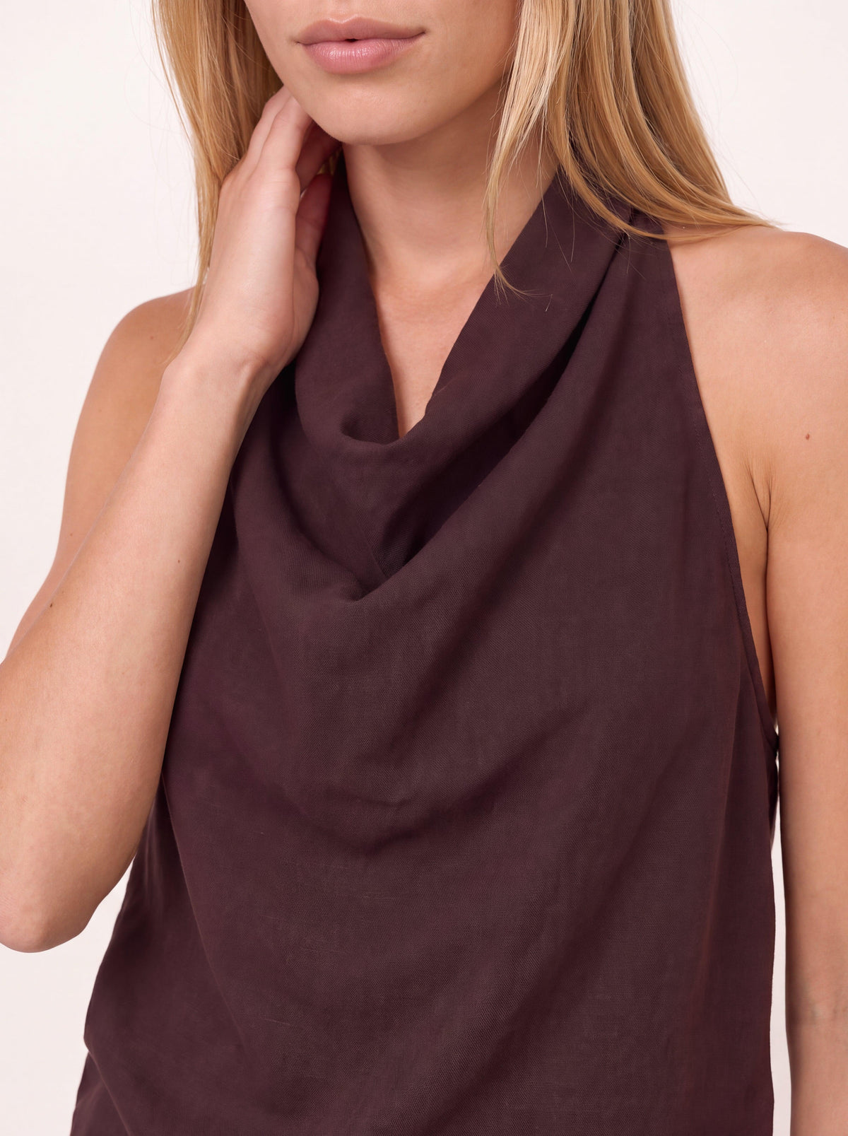 Burgundy Halter Blouse