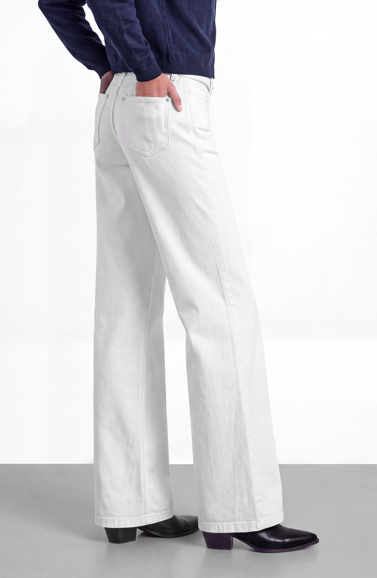 White Belted Waistband Pants