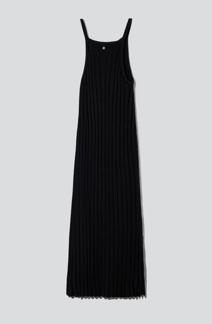 Halter Knit Dress Black