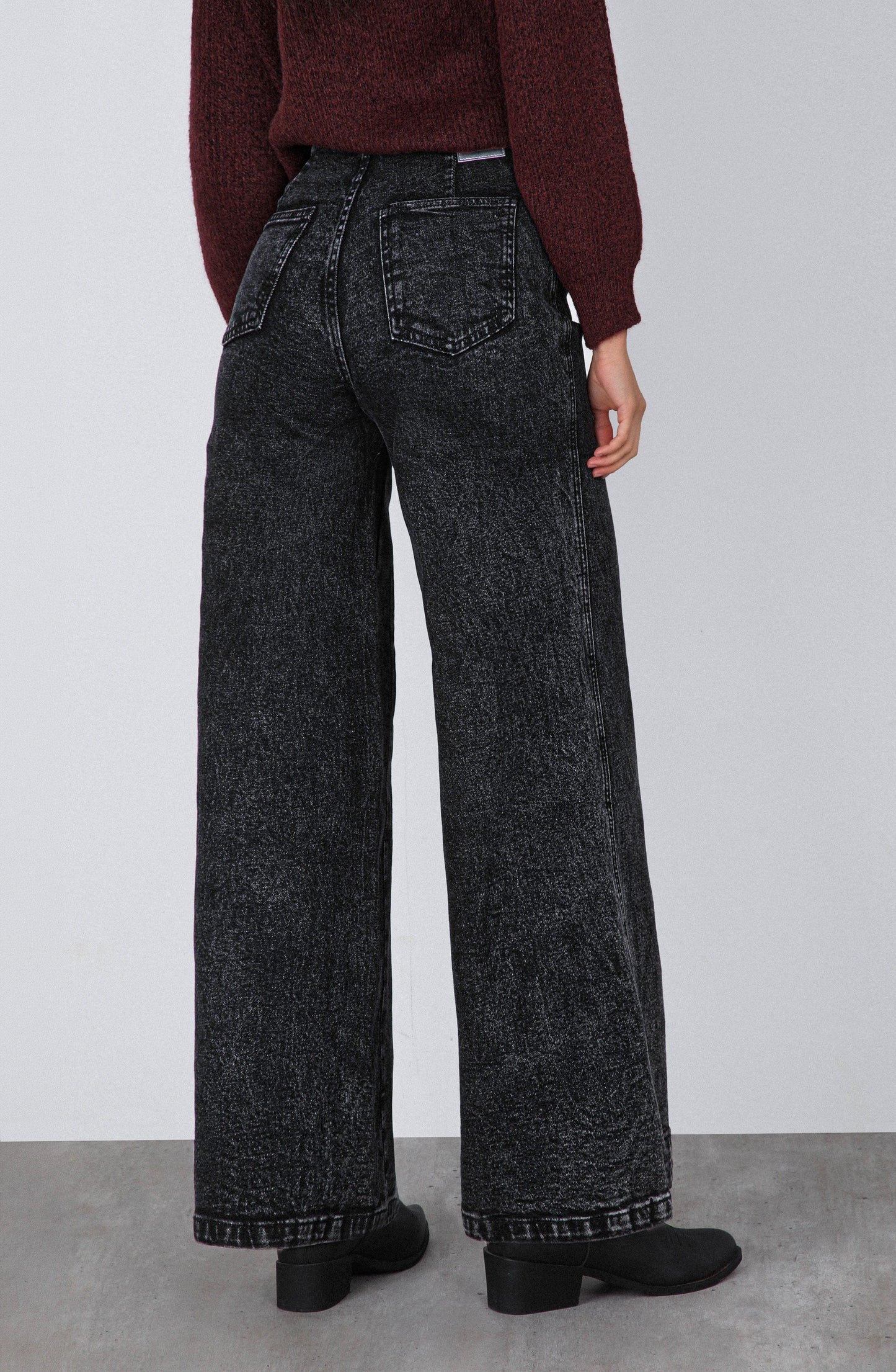 Black Eyelet Waistband Pants