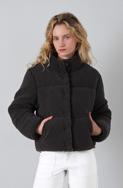 Gray Puffer Sherpa Fleece