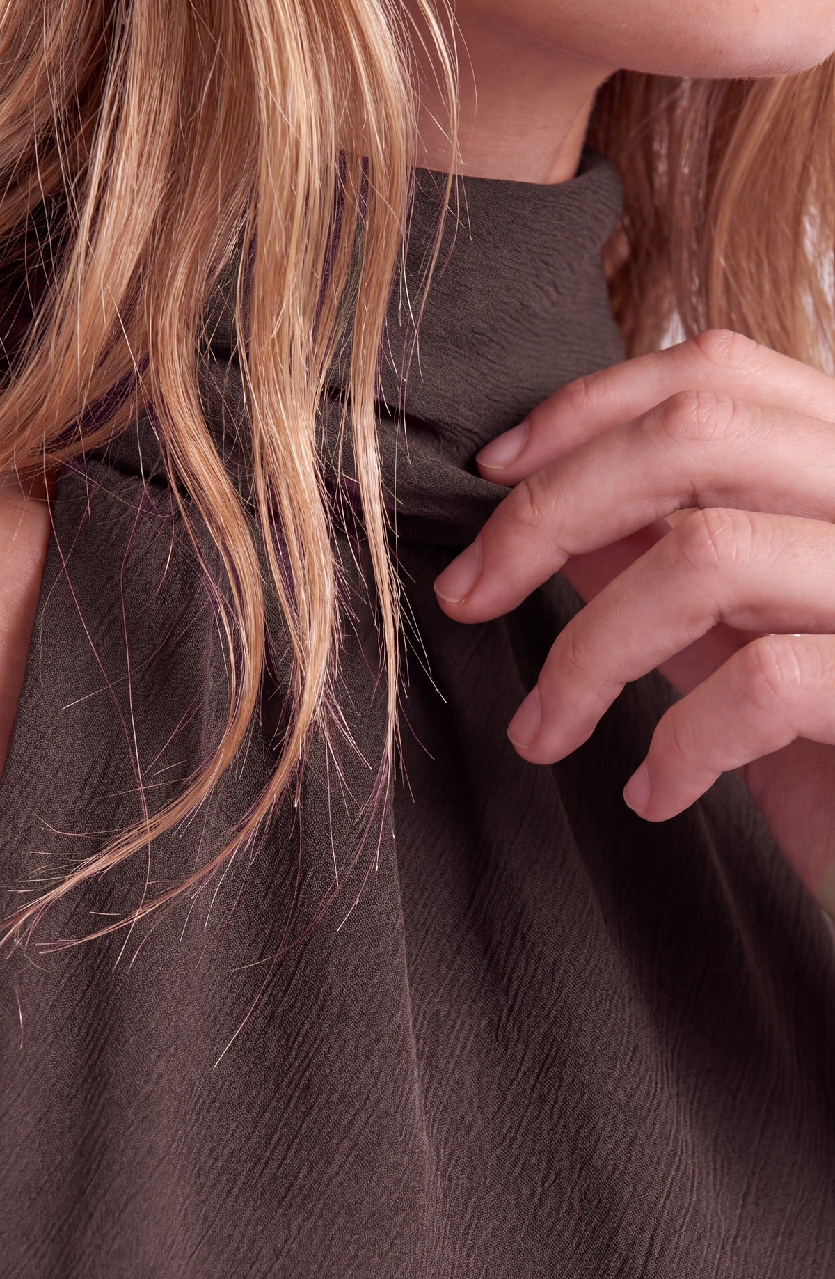 Brown Asymmetrical Blouse
