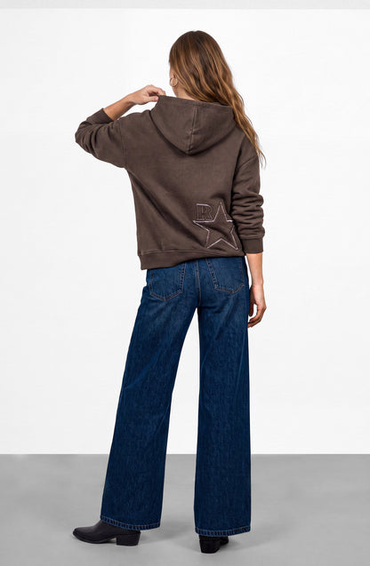 Brown Star Hoodie Sweatshirt