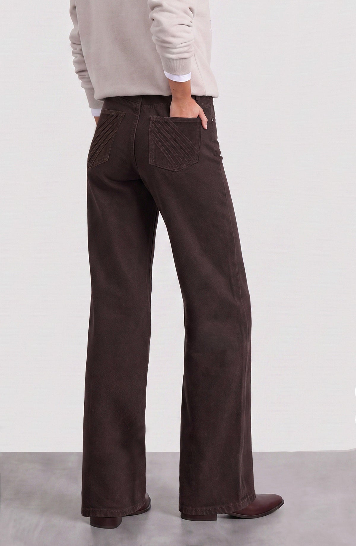 Brown Pleated Pants