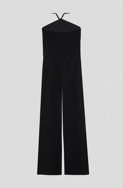 Long Halter Jumpsuit Black