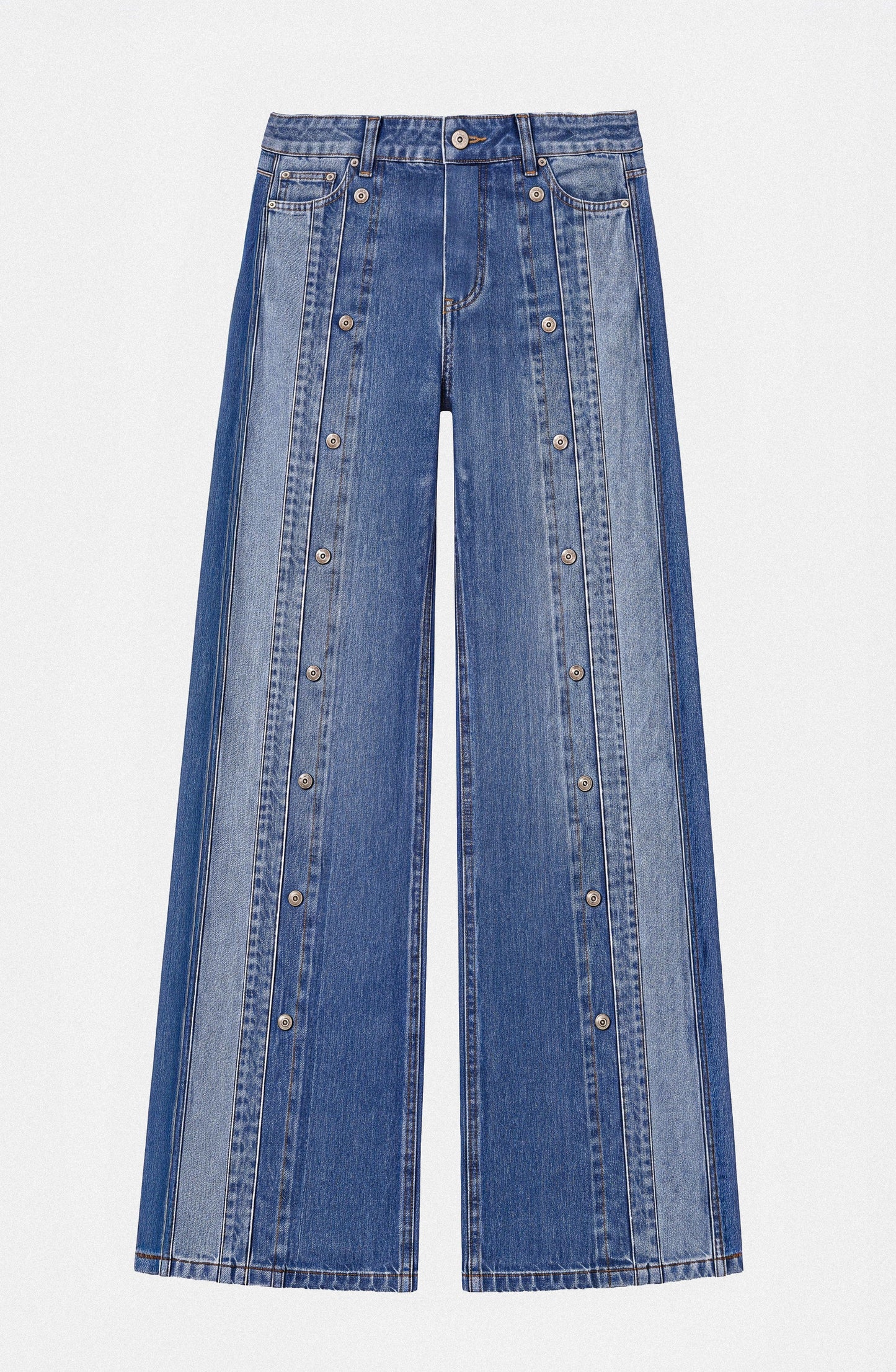 Pants Front Buttons Blue