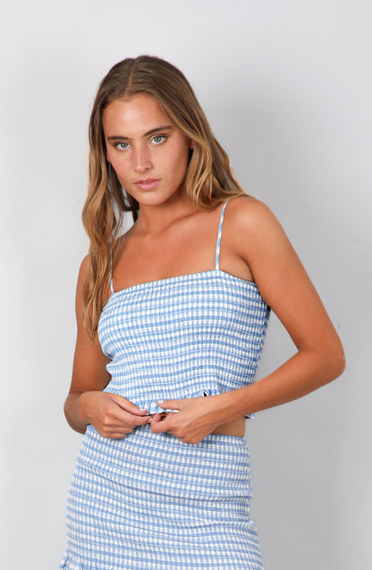Light Blue Vichy Panal Top
