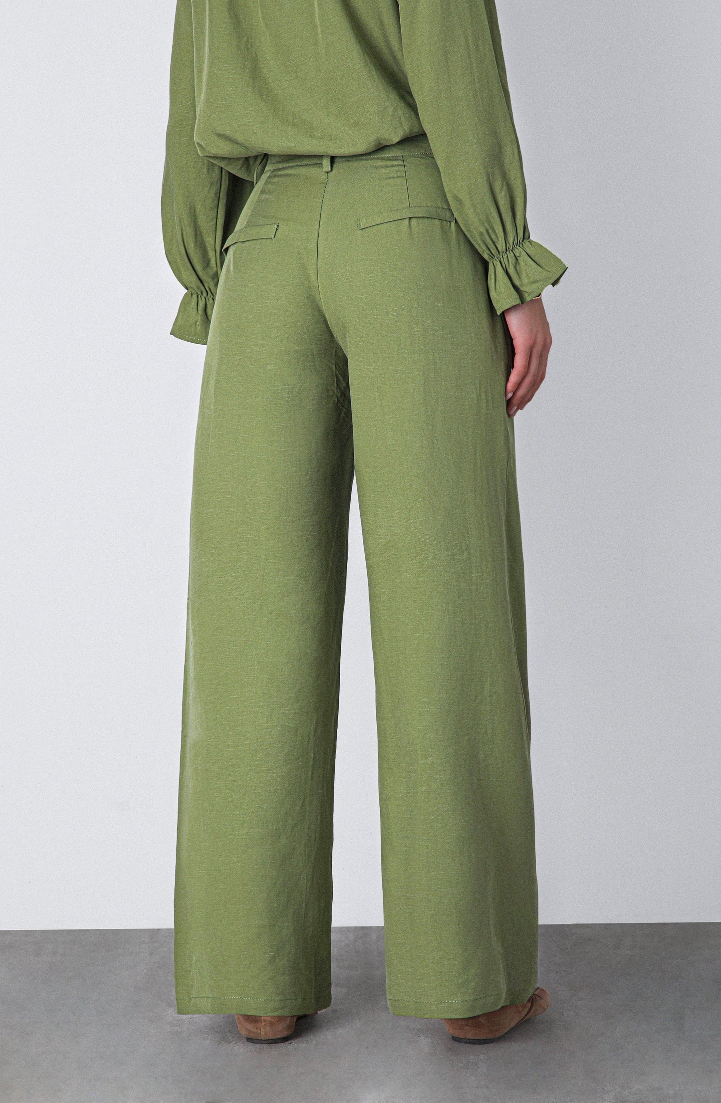 Green Straight Pants