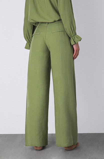 Green Straight Pants