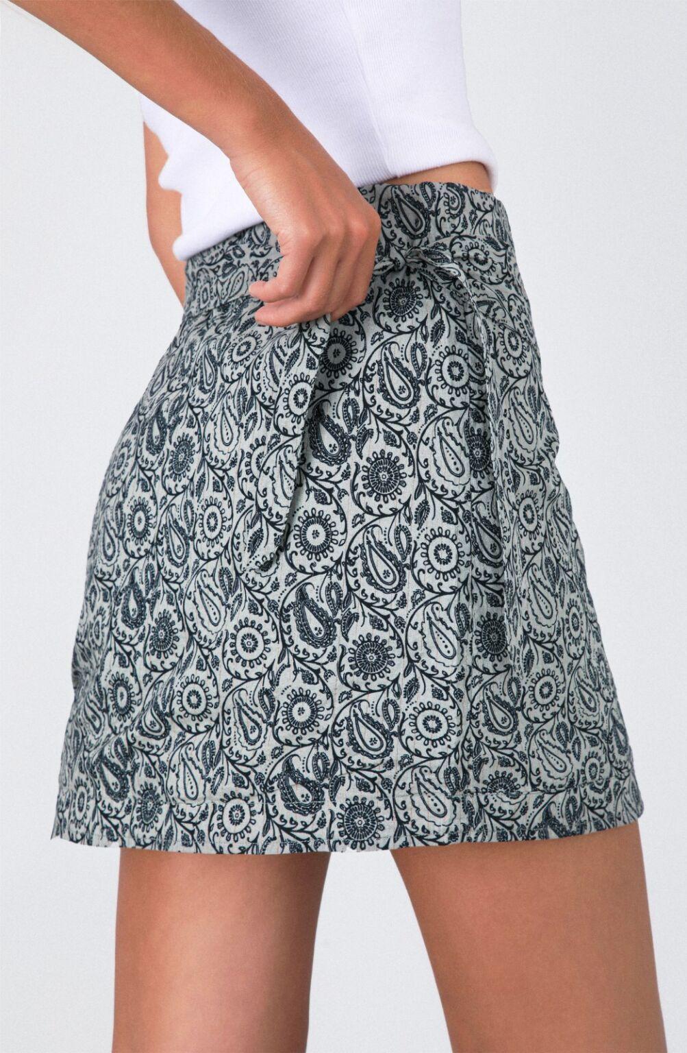 Grey Lurex Sarong Skirt