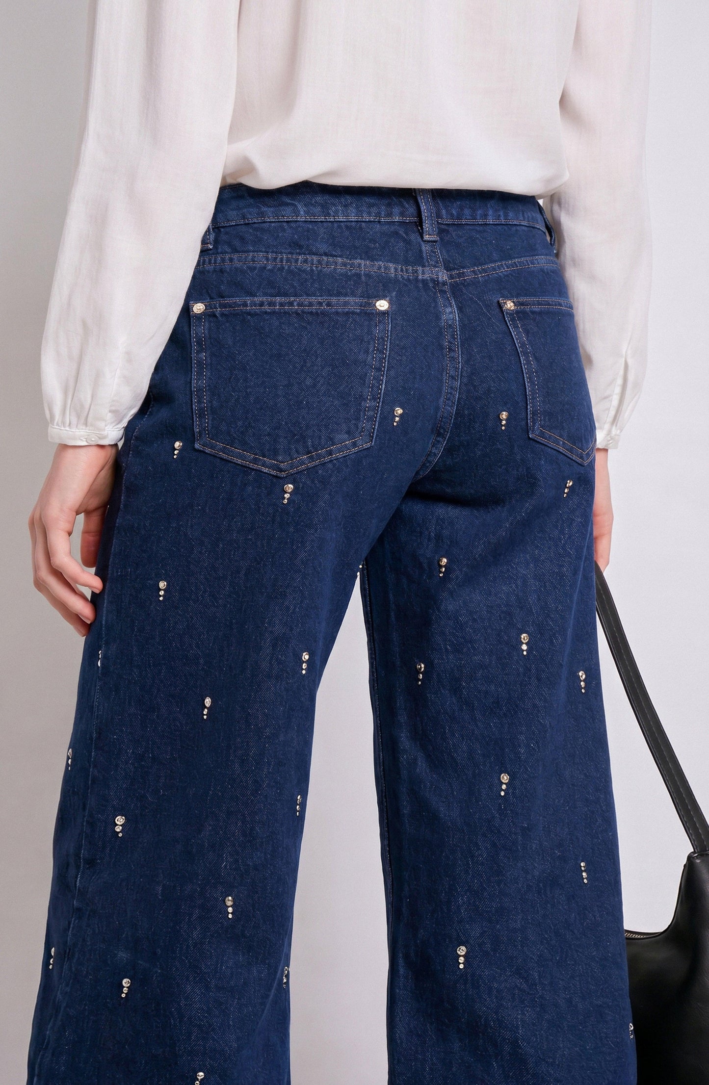 Indigo Rhinestone Drops Pants