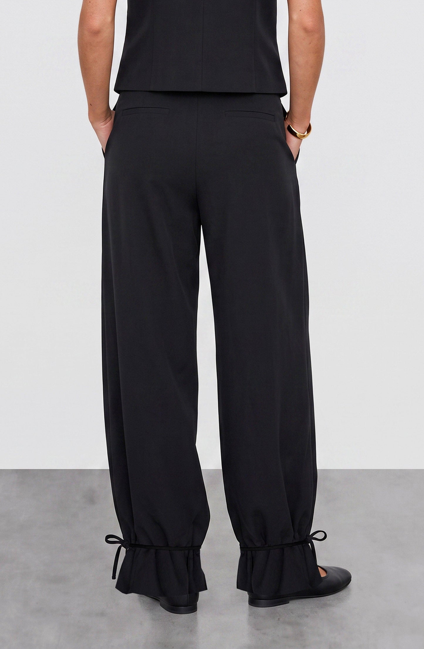 Tencel Black Tailored Pants