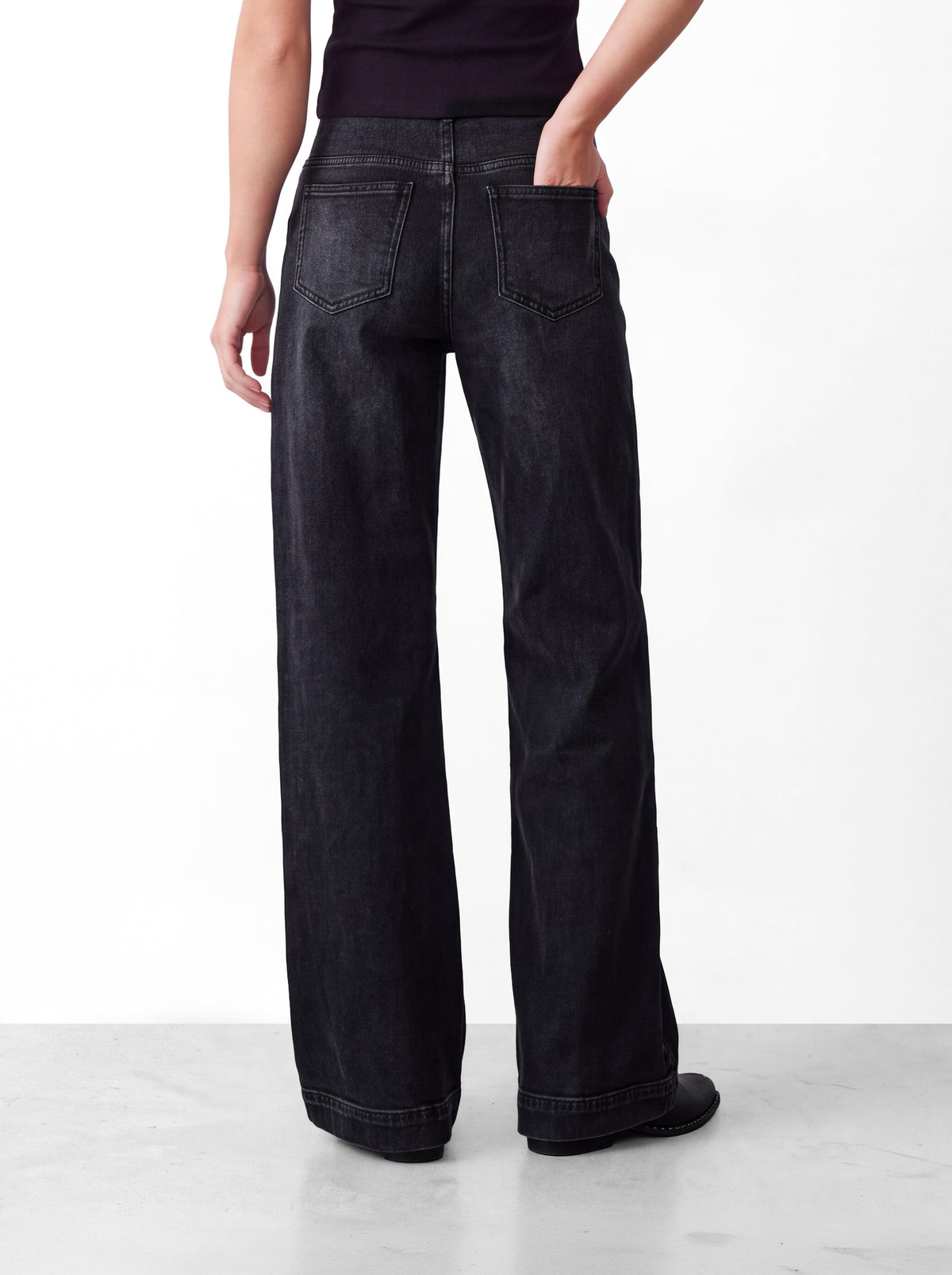 Gray Pants with a Two-Button Waistband