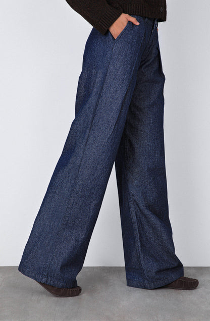 Blue Denim Tailored Pants