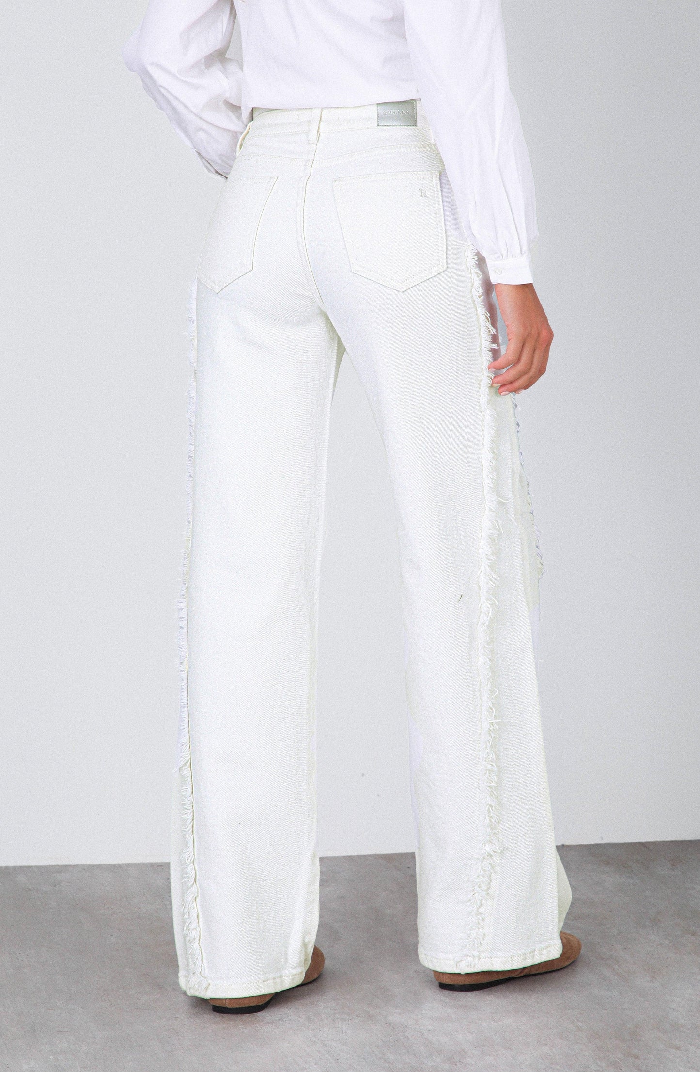 White Fringe Pants