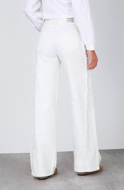 White Fringe Pants