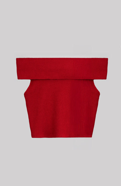 Red Bardot Top