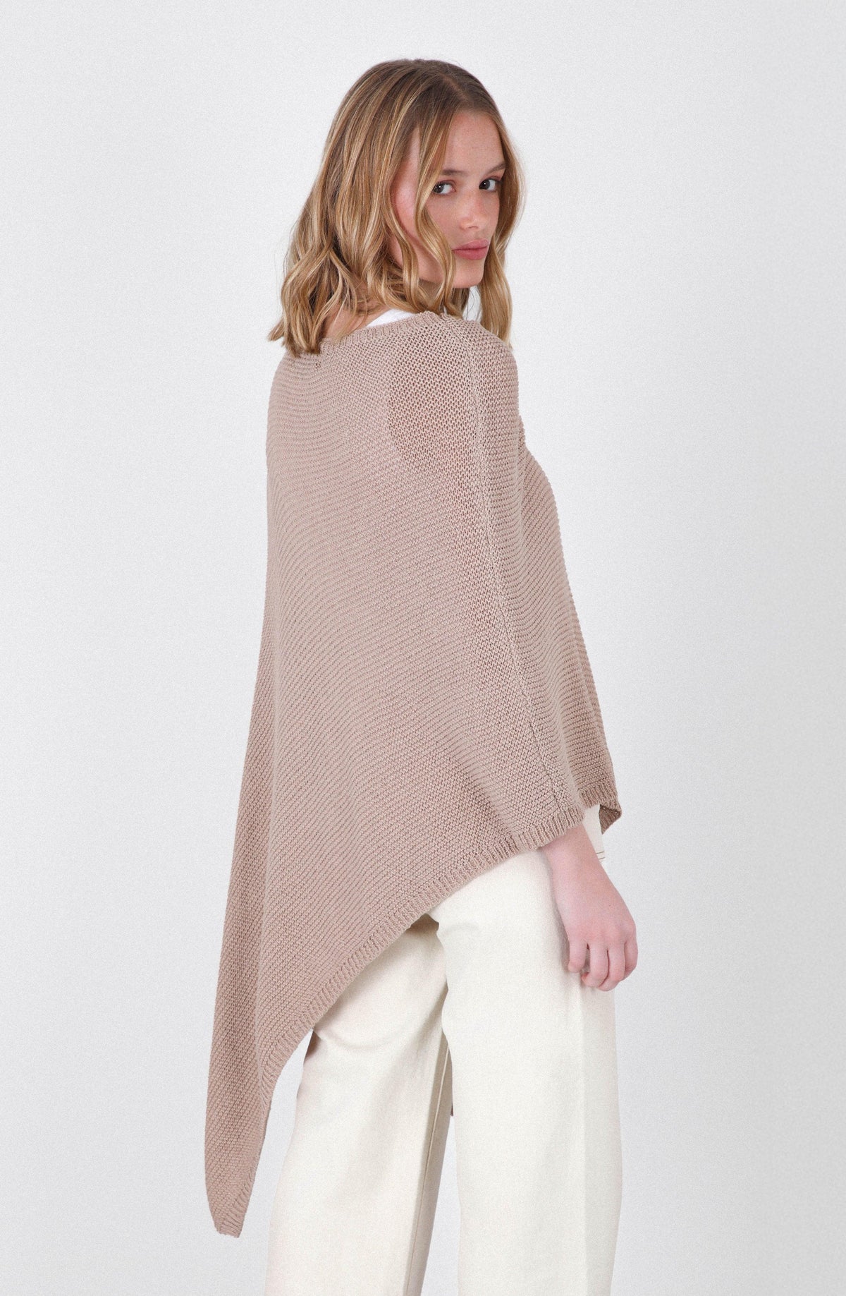 Beige Knit Cape
