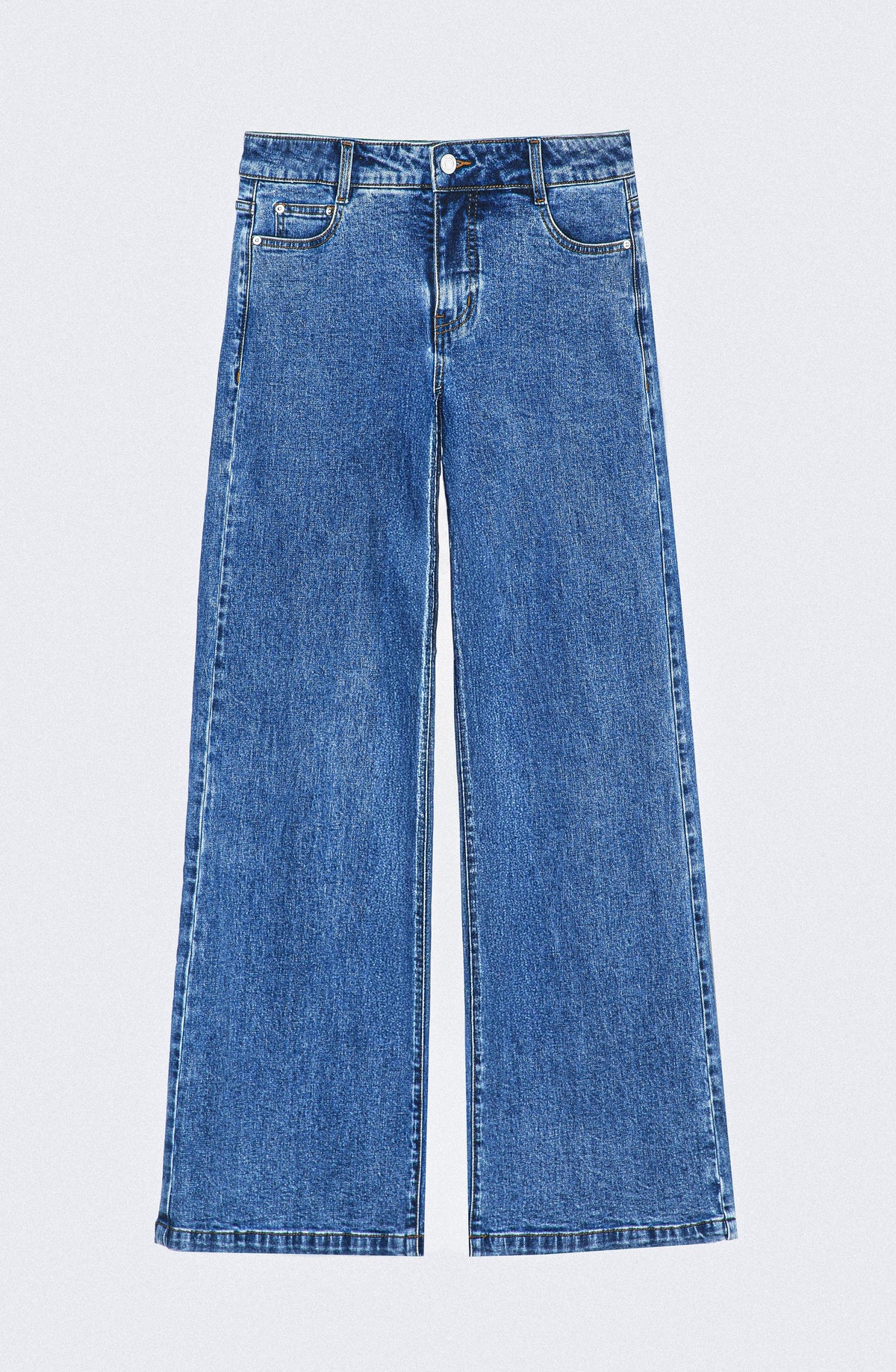 Low-Rise Blue Pants