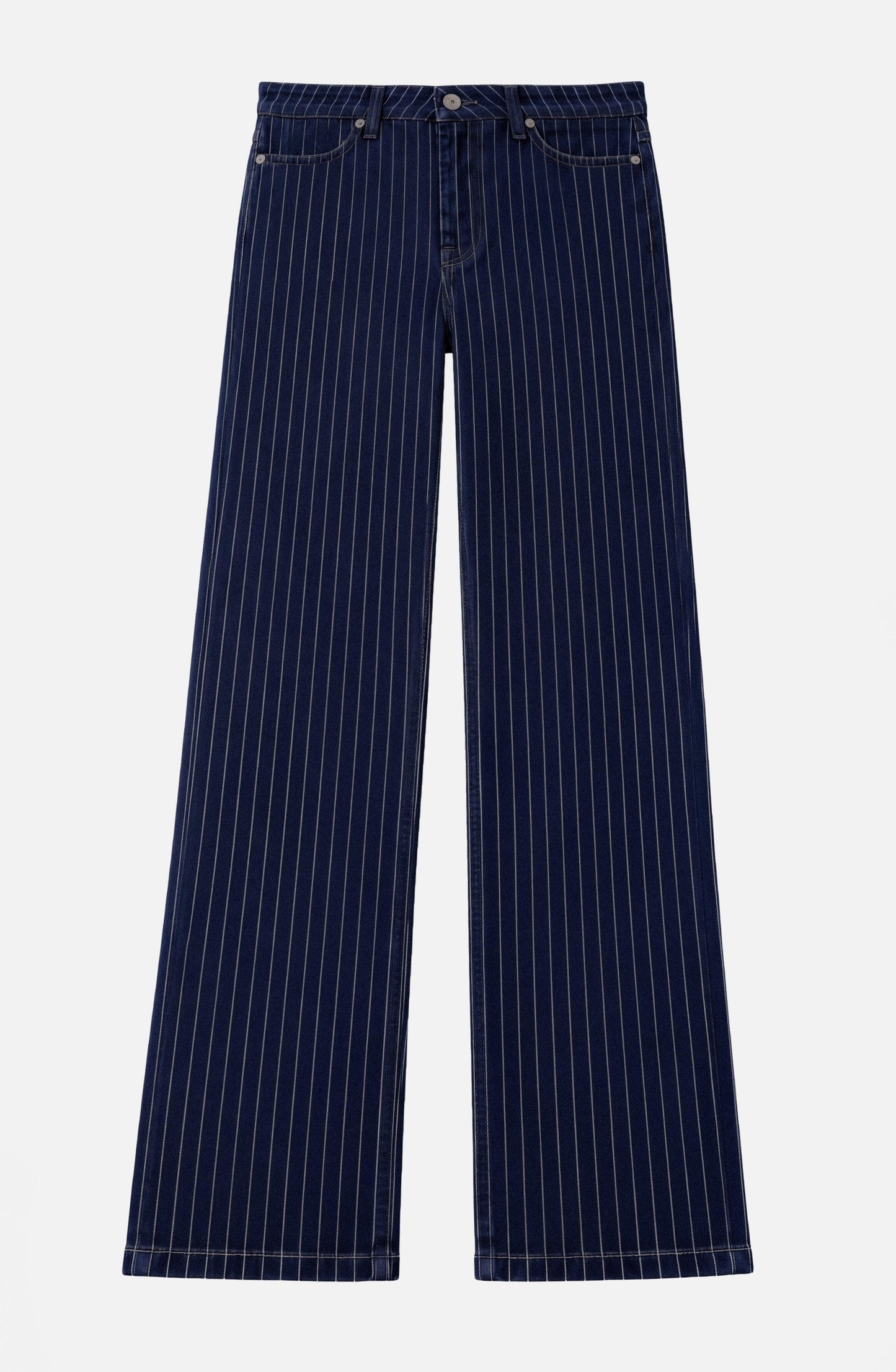 Indigo Striped Denim Pants