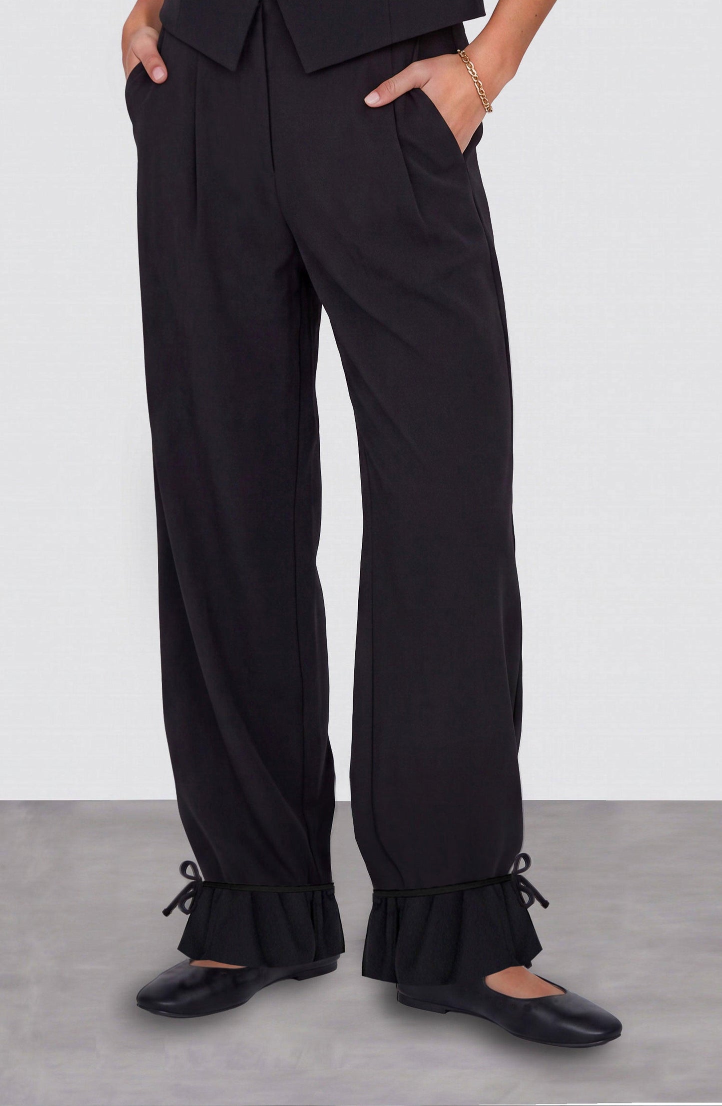 Tencel Black Tailored Pants