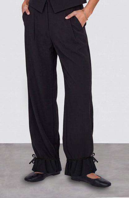 Tencel Black Tailored Pants