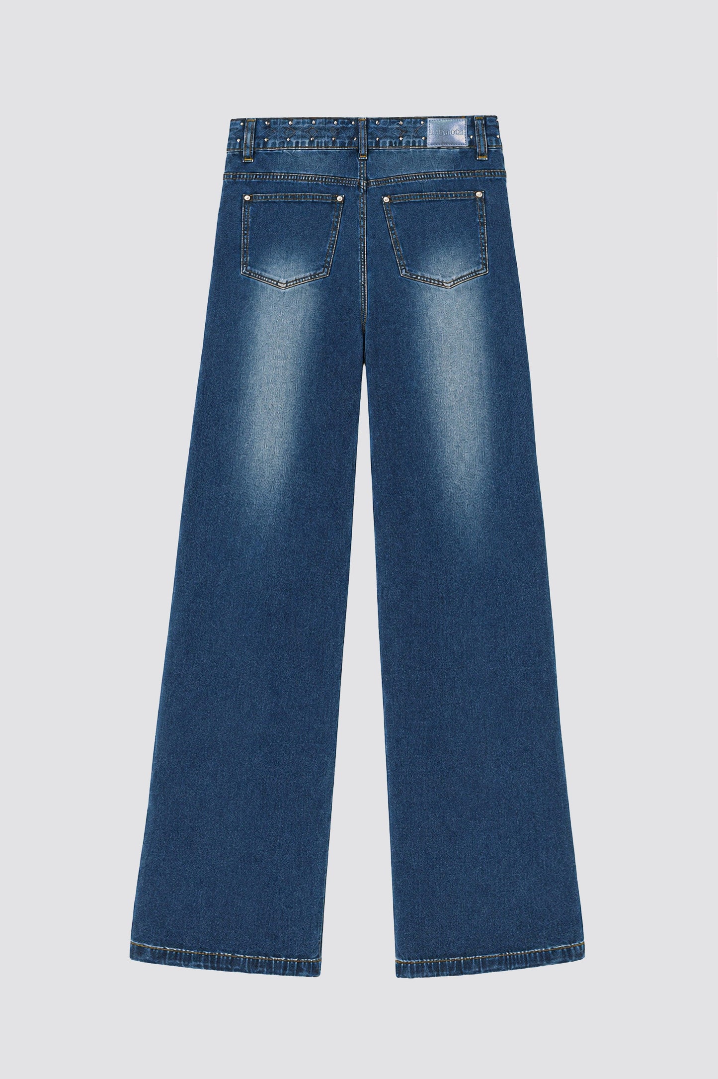 Light Blue Studded Waistband Pants