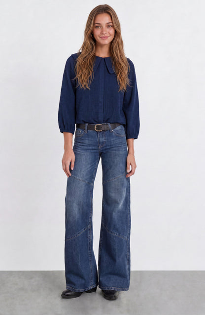 Bobo Collar Blouse Vichy Blue