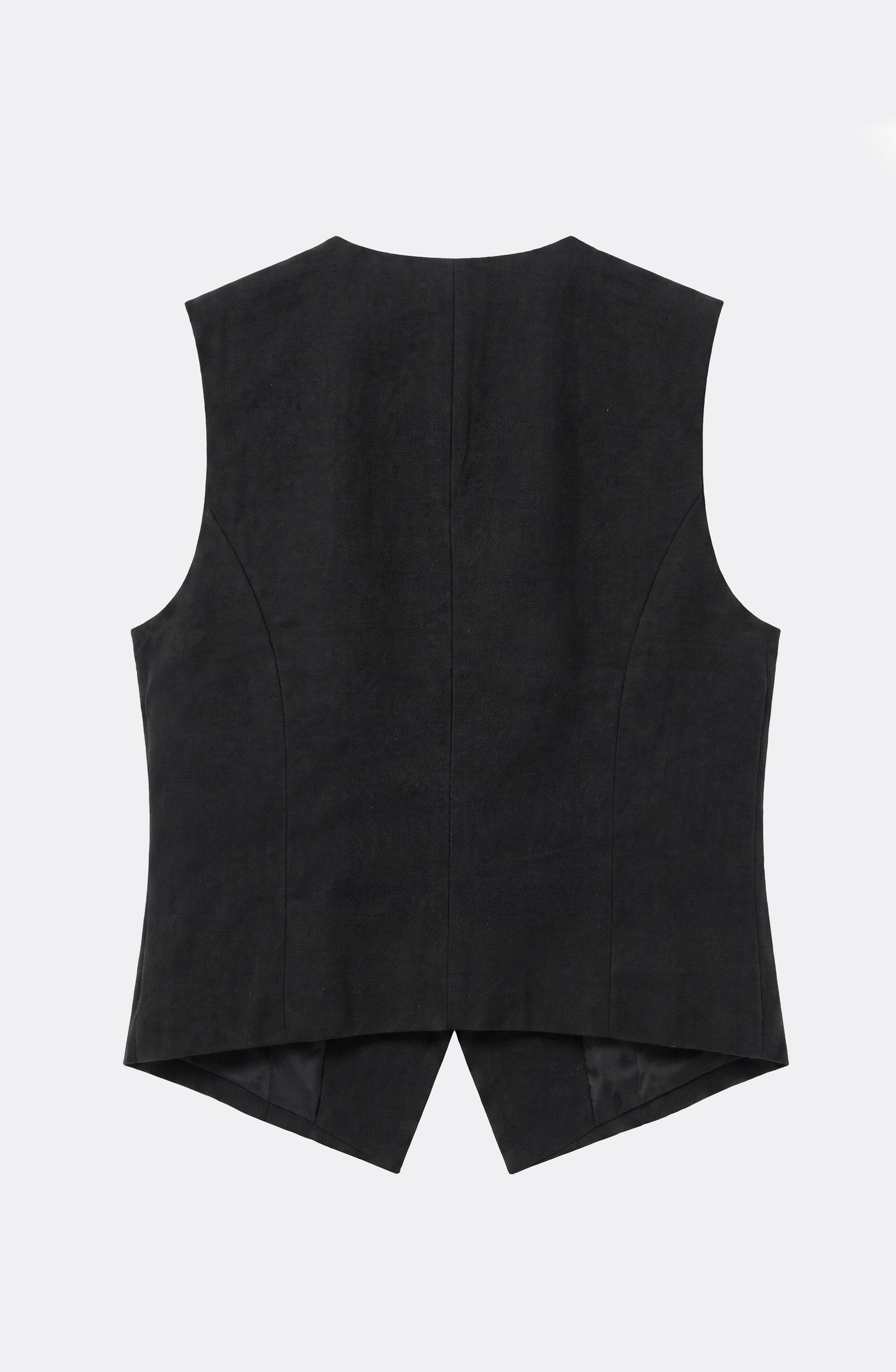 Black Tencel Tailored Vest