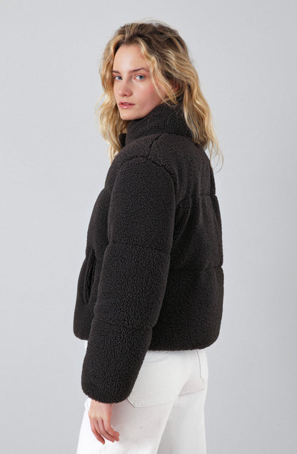 Gray Puffer Sherpa Fleece