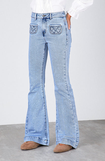 Pocket Knot Pants Blue