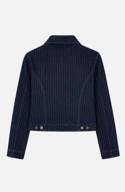 Indigo Striped Denim Jacket