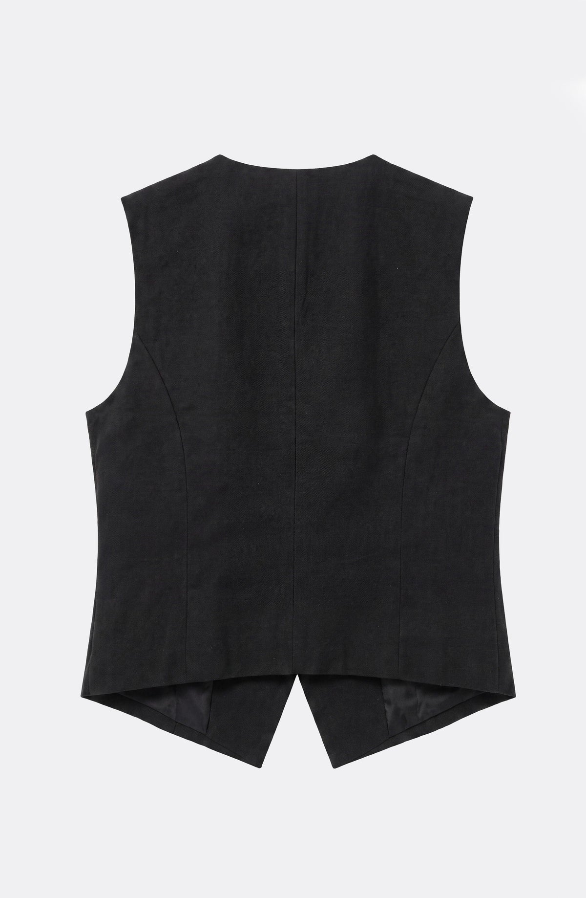 Black Tailored Tencel Vest