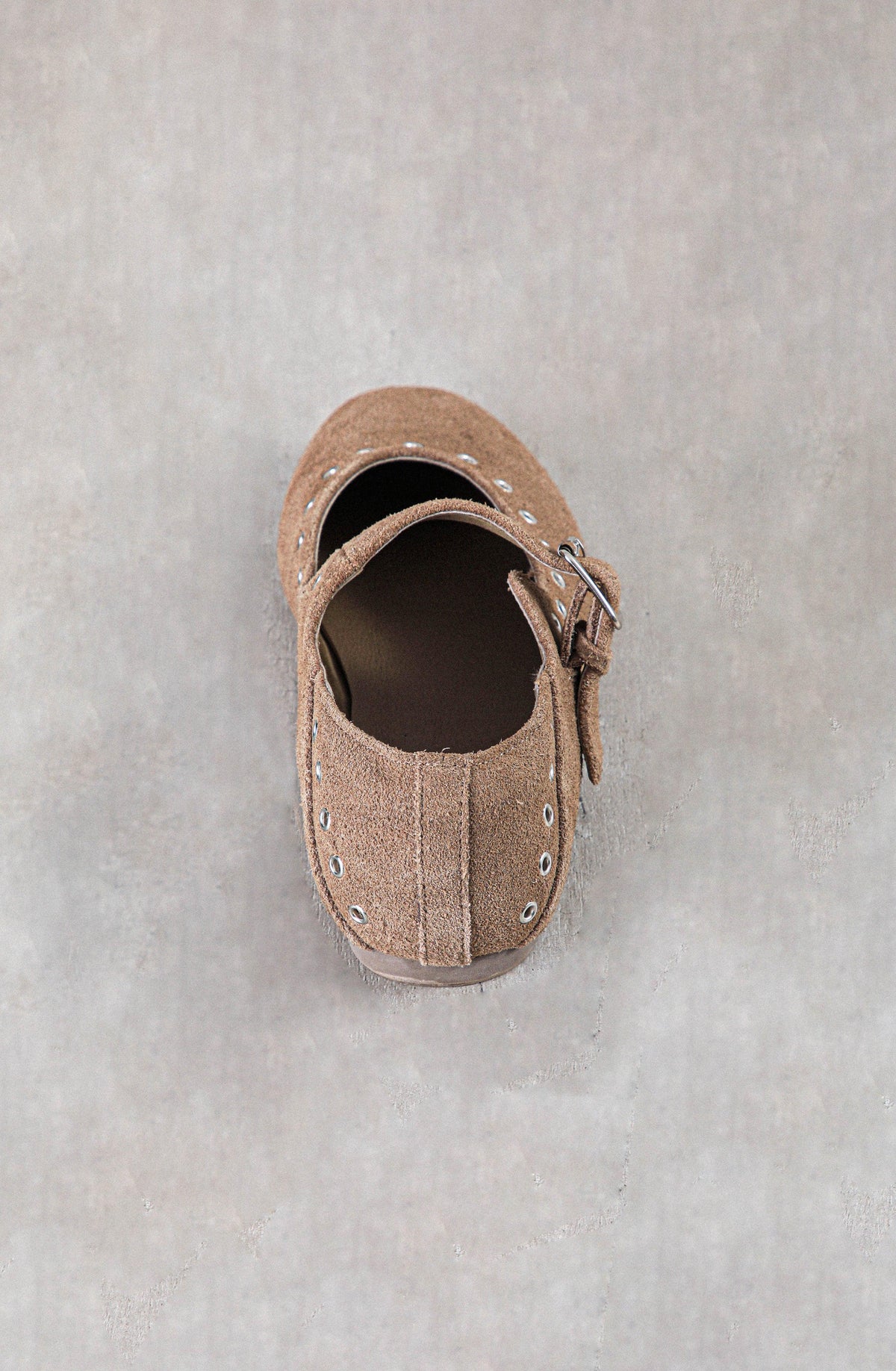 Taupe Eyelet Ballet Flats