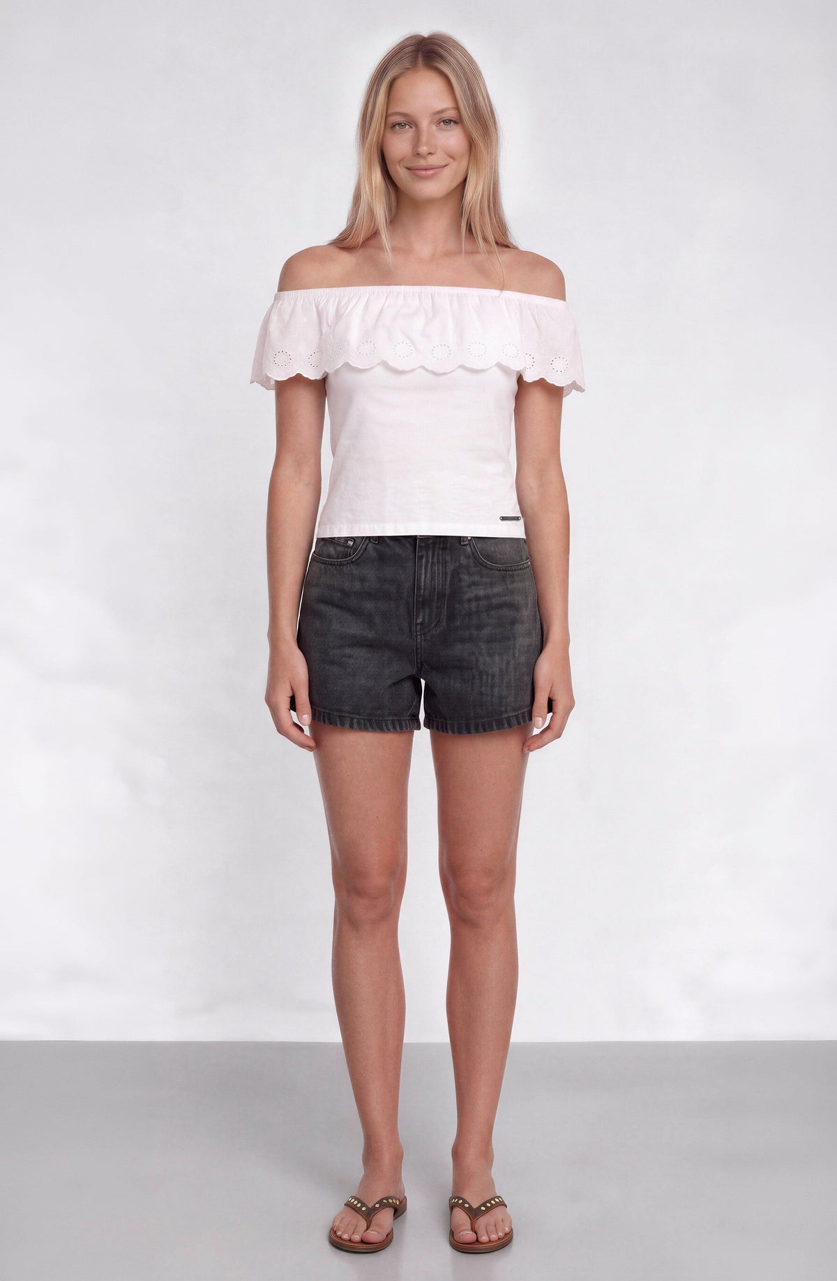White Embroidered Top