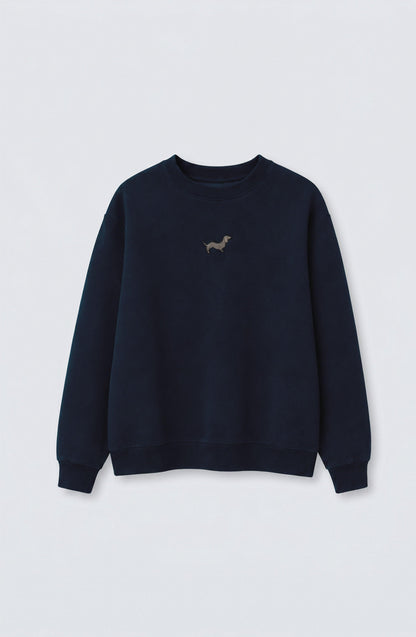 Black Crew Neck Dog Hoodie