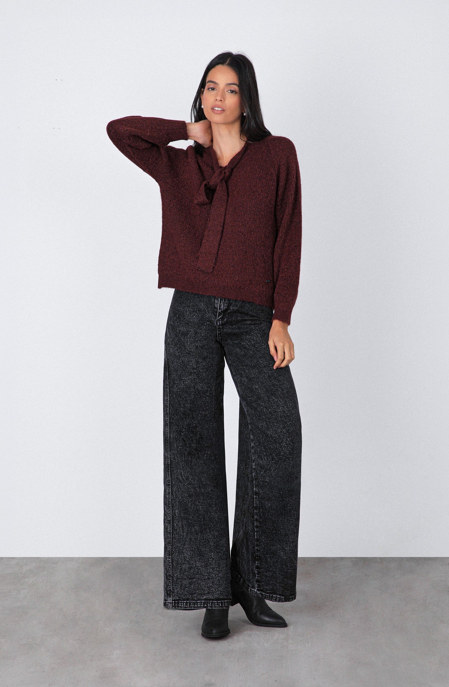 Black Eyelet Waistband Pants