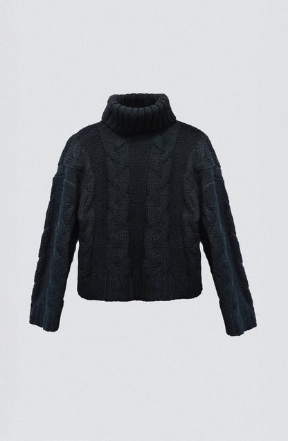 Black Braided Sweater