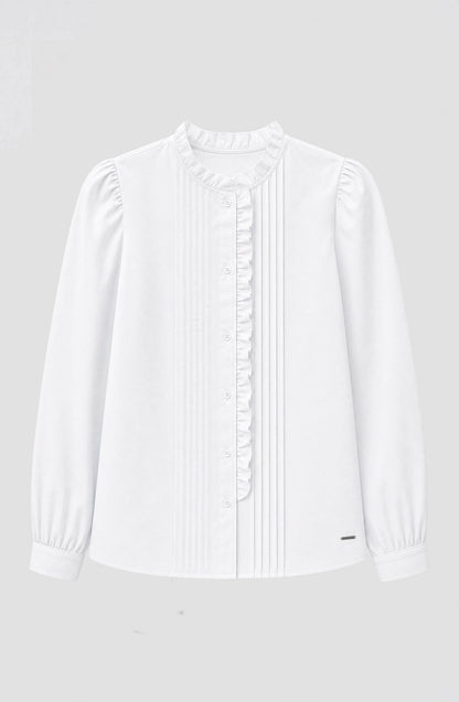 Front Flounce Blouse White