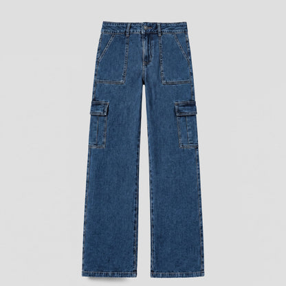 Blue Denim Cargo Pants