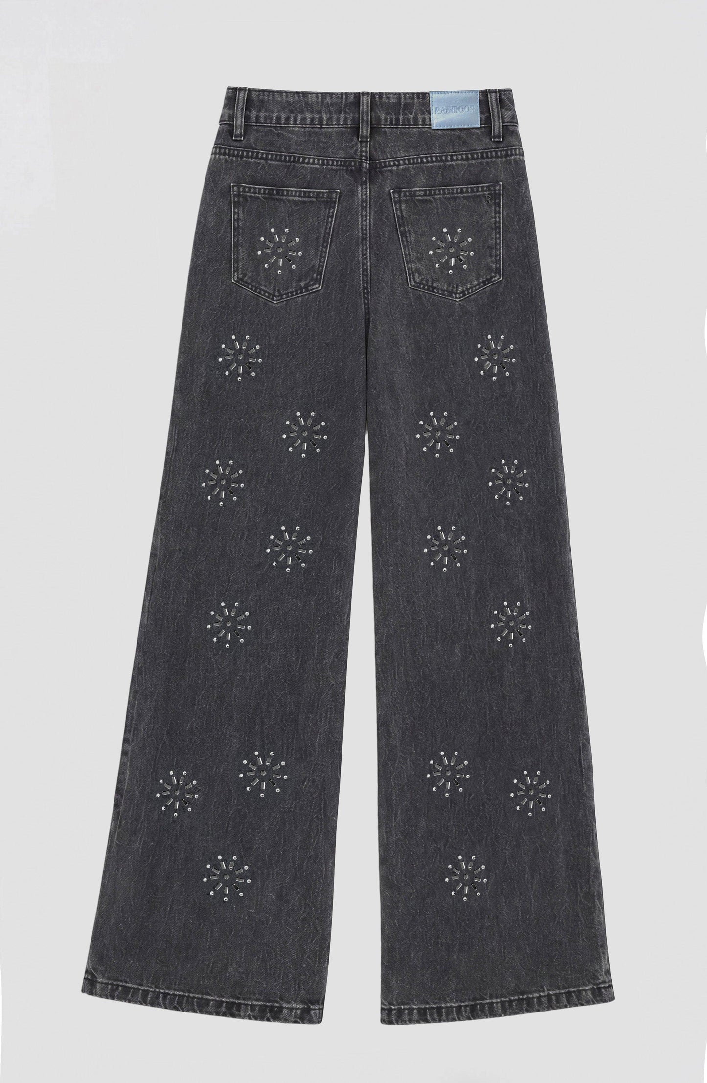 Grey Shimmer Floral Pants