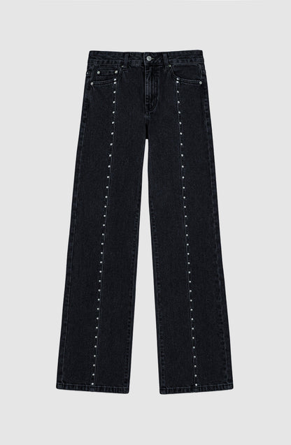Gray Star Stud Cutout Pants