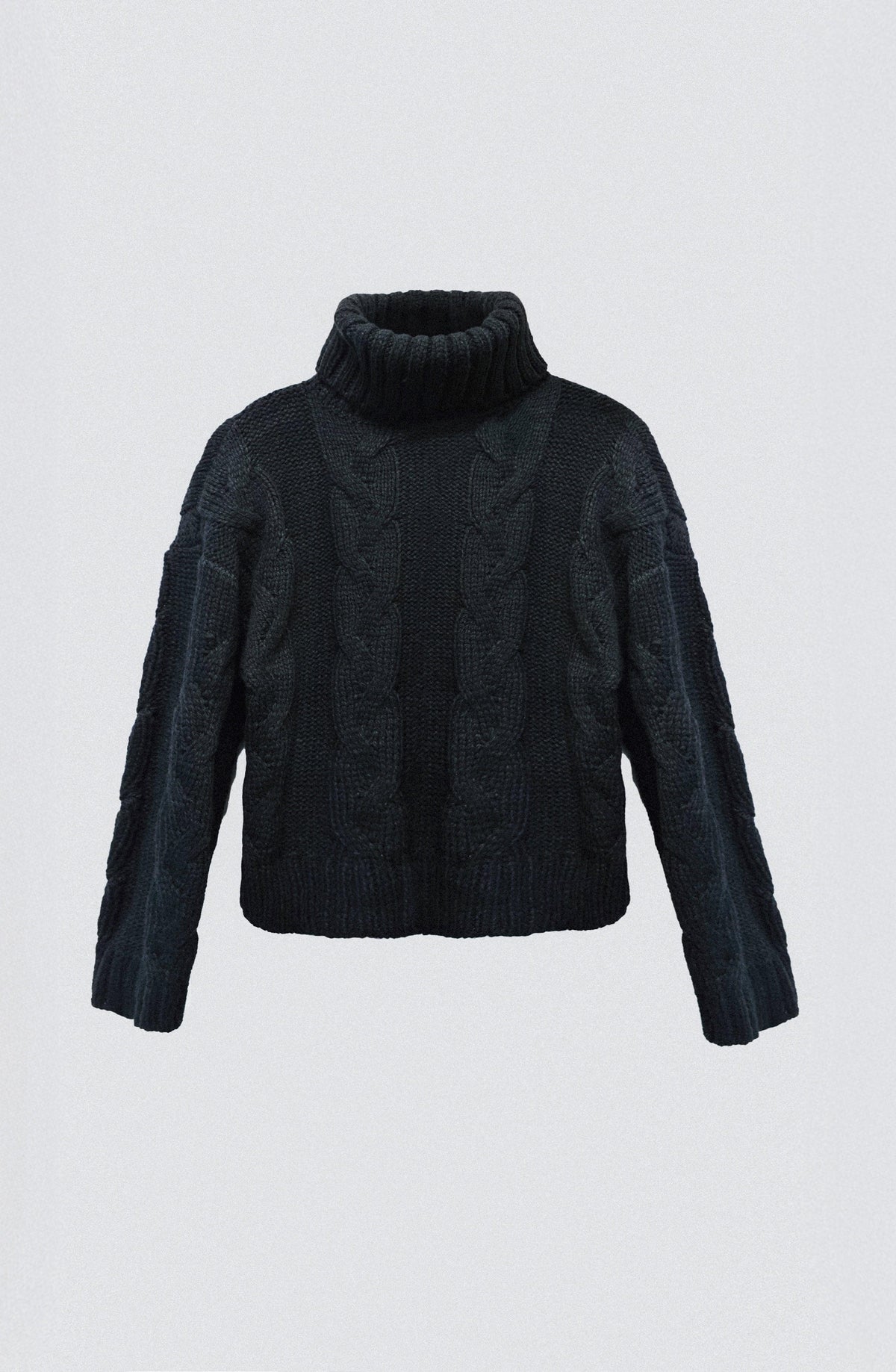 Black Cable-Knit Sweater